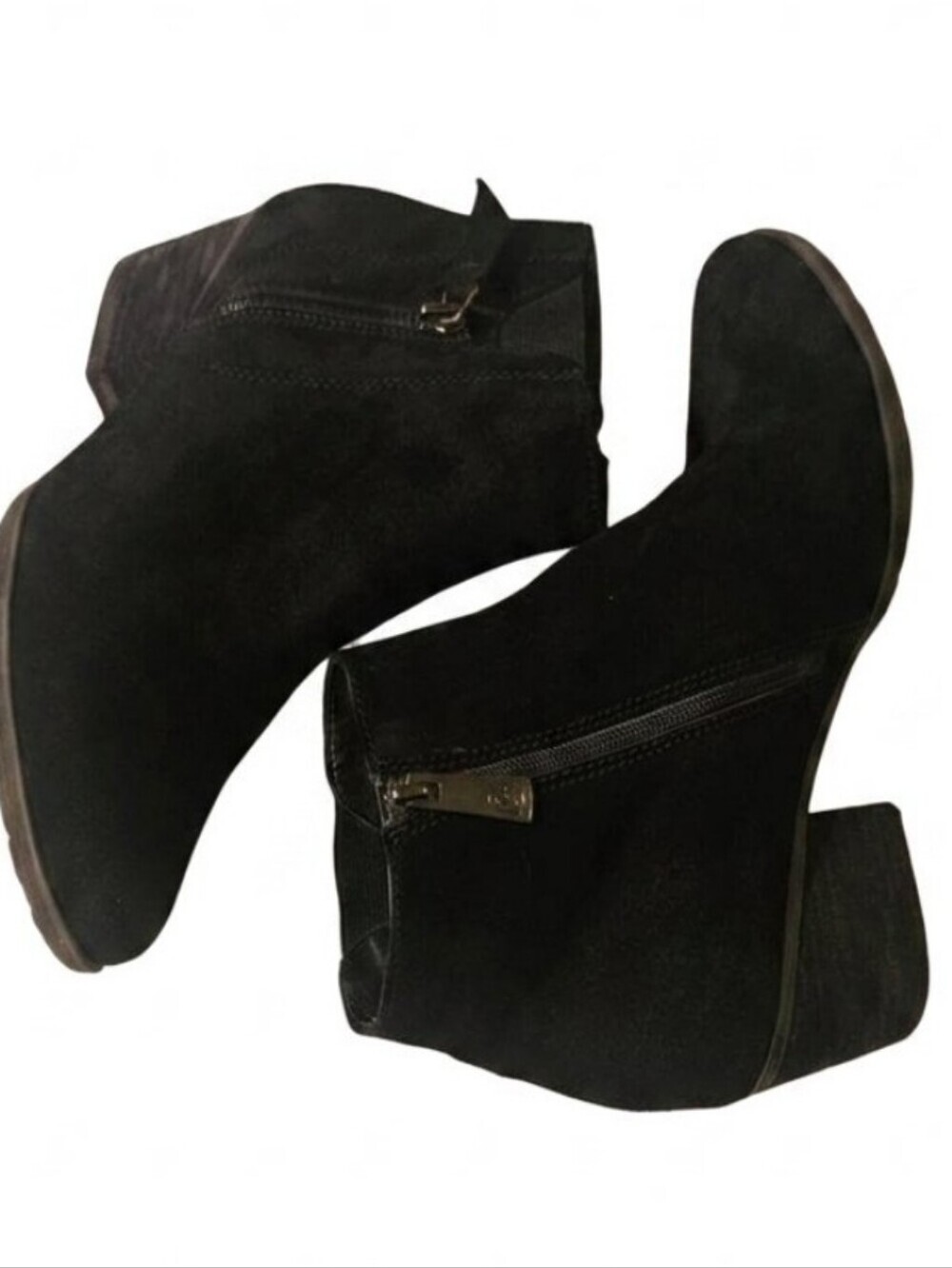 Blondo Ibiza Waterproof Ankle Booties Womens Size7M Black Suede Leather Zip